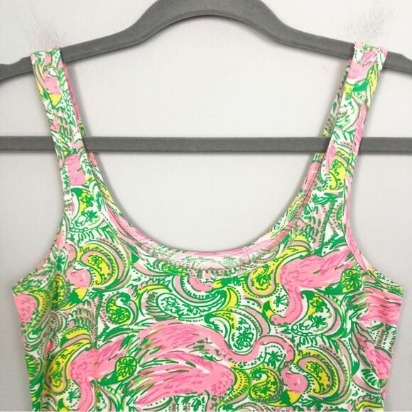LILLY PULITZER | Tabbie Flamingo Resort Hot Wings Print Tank Top Women’s Size XS - Picture 5 of 11